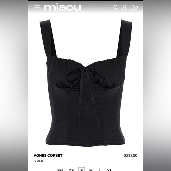 Miaou Tops - Miaou Black Agnes Corset